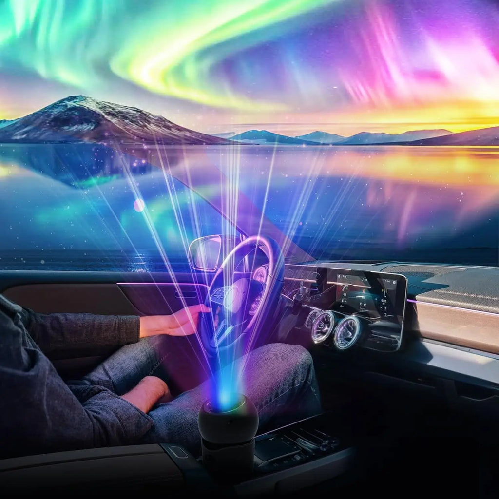 Portable Planetarium Star Projector with 4 HD Film Discs, 360° Rotating Adjustable Focus Galaxy Night Light for Car