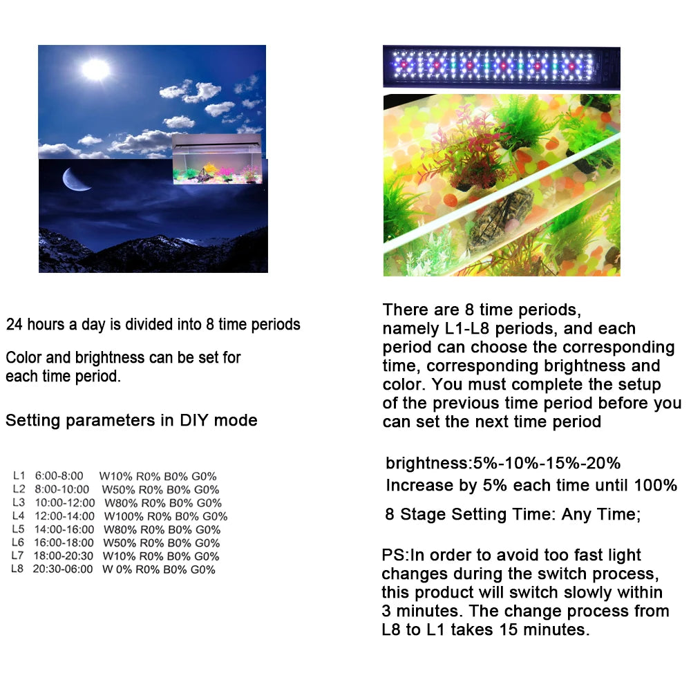 CowLost | toys-leewince-30-60cm-fish-tank-led-full-spectrum-24-7-lighting-ip68-waterproof |15