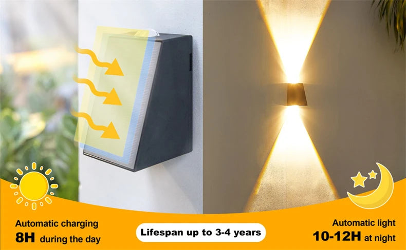 CowLost | product_id-2-led-solar-waterproof-outdoor-wall-lamps-up-down-lighting-for-garden-balcony-street-villa |10