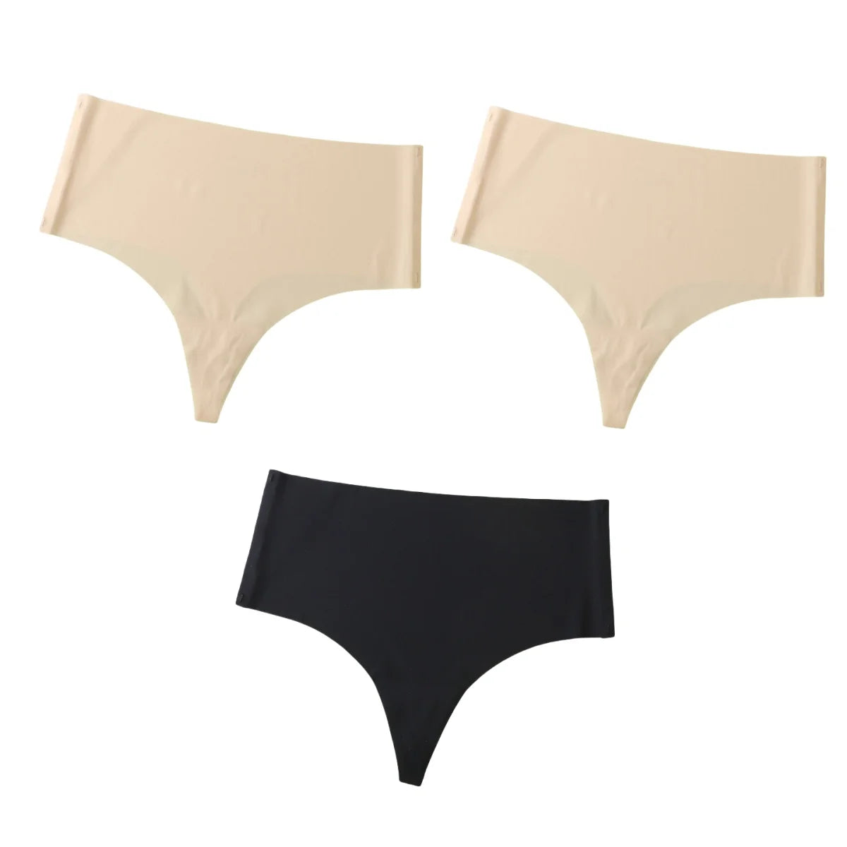 CowLost | product_id-3pcs-women-high-waist-seamless-soft-g-string-thongs-panties |13