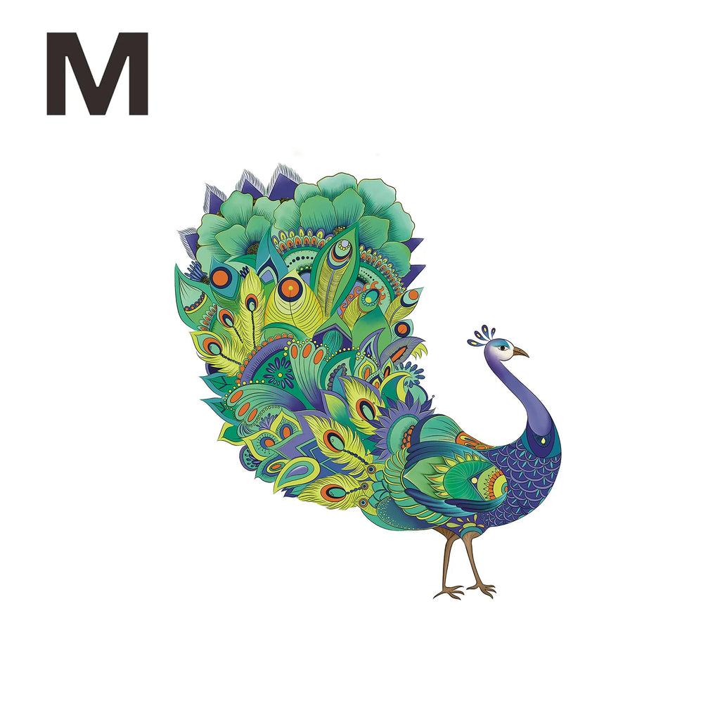 CowLost | product_id-peacock-pattern-wooden-3d-puzzle-toy-irregular-animal-shape-gift-for-adults-and-kids |7