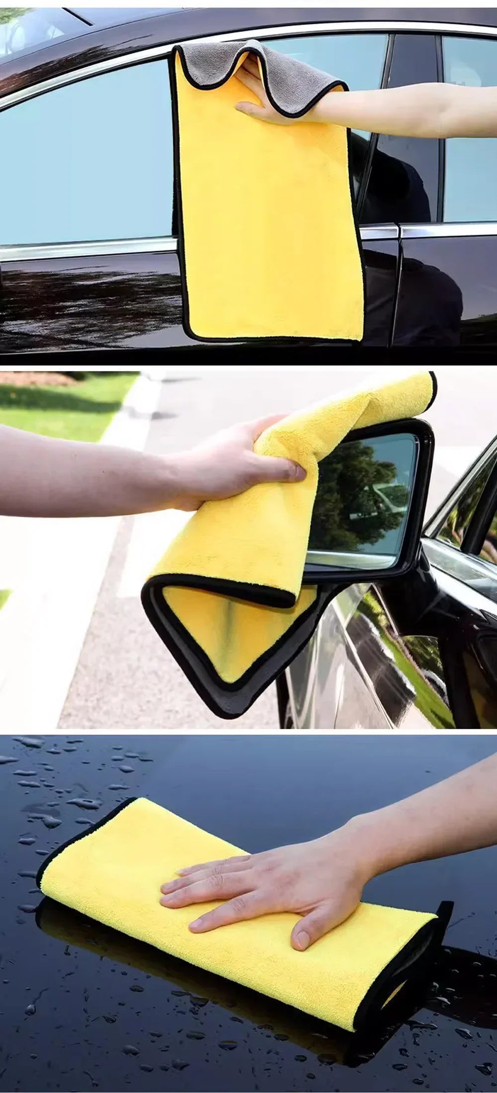 CowLost | shop-towels-general-purpose-cleaning-cloths-product_id-car-wash-absorbent-microfiber-cleaning-towels-thickened-yellow-30-40-60cm |9