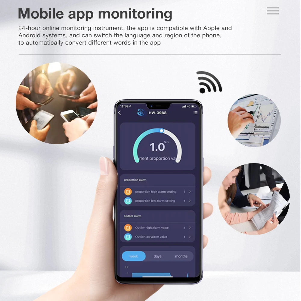 7-in-1 Digital Bluetooth Water Quality Tester PH/EC/TDS/ORP/CF/Humidity/Temp Meter with APP Control EU