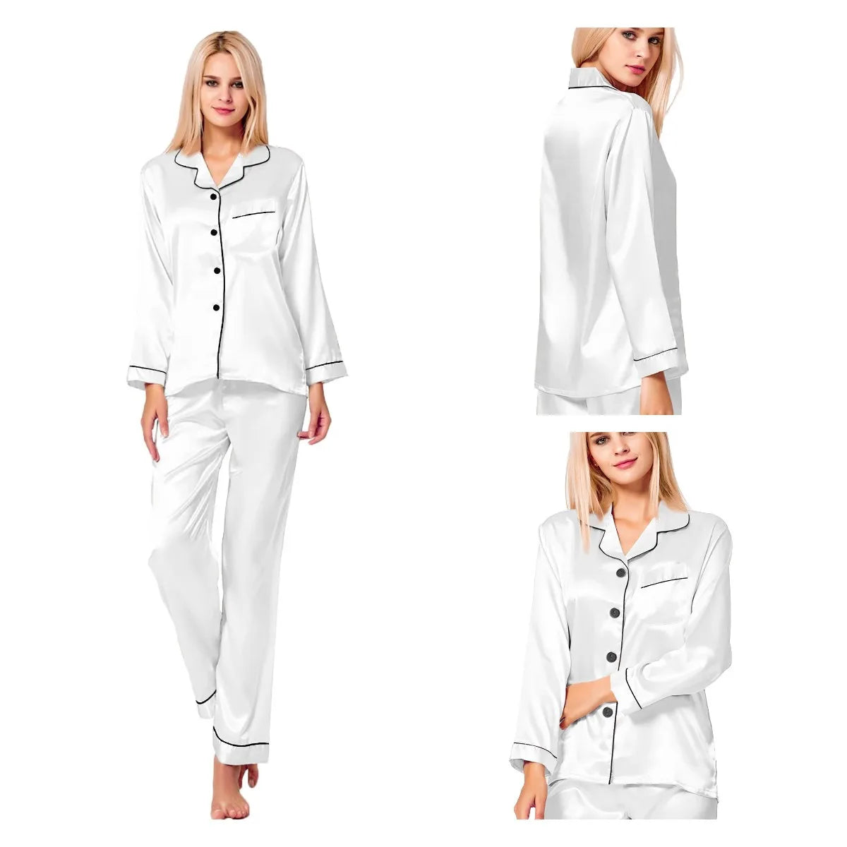 CowLost | activewear-pants-womens-two-piece-silk-satin-pajama-set-long-sleeve-loungewear-sleepwear |4