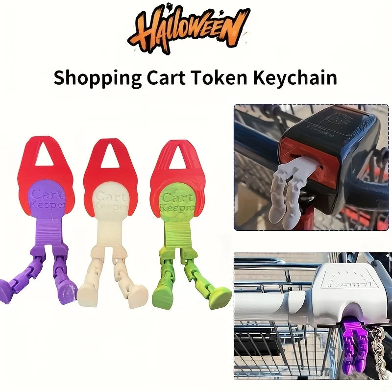 Creative Shopping Cart Keychain Token Supermarket Cart Unlock Tool Durable Plastic