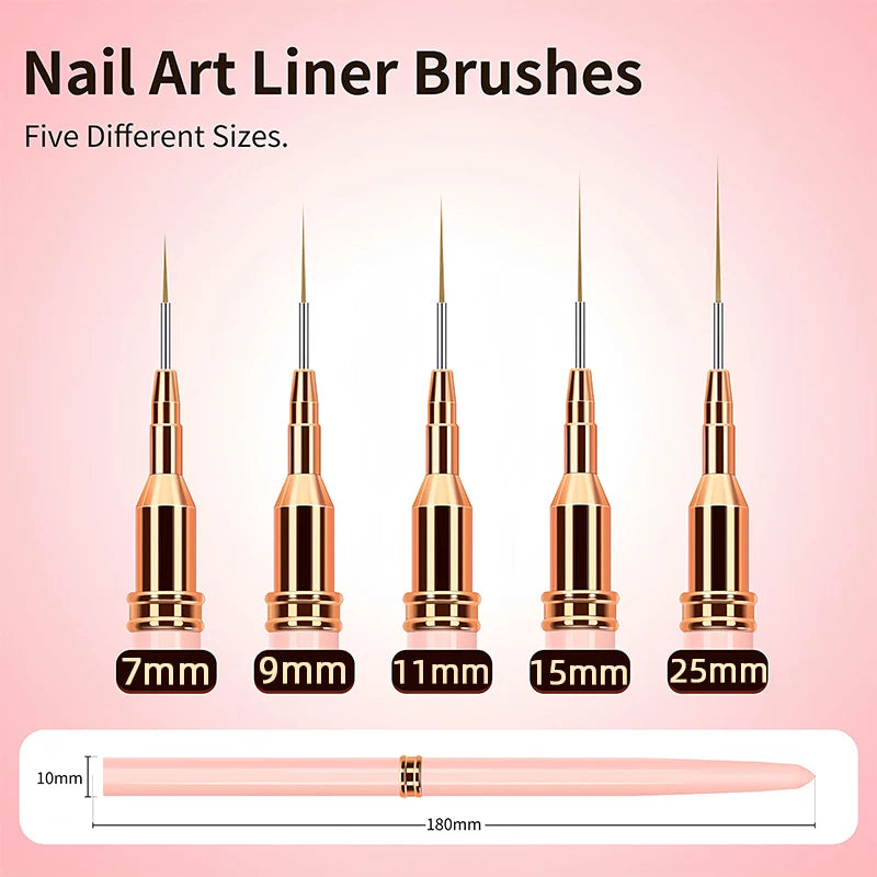 CowLost | tools-nail-liner-brush-set-5pcs-uv-gel-manicure-tools |8