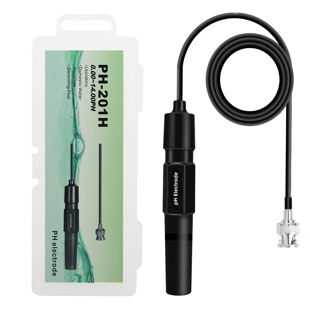 PH-201H 1.2m/2m Replacement pH Probe Electrode for Aquarium Hydroponic Laboratory Meter