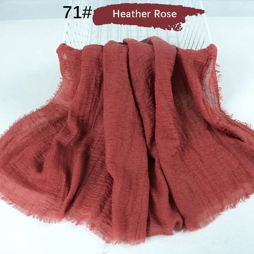 180X90CM Muslim Women Crinkle Hijab Soft Cotton Scarf