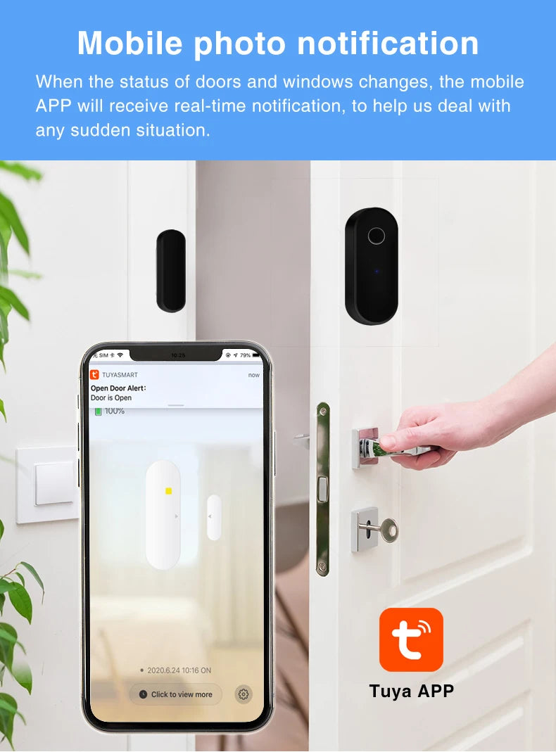 CowLost | zigbee-door-window-sensor-tuya-smart-life-app-remote-control-home-security-detector-anti-theft-alarm |10