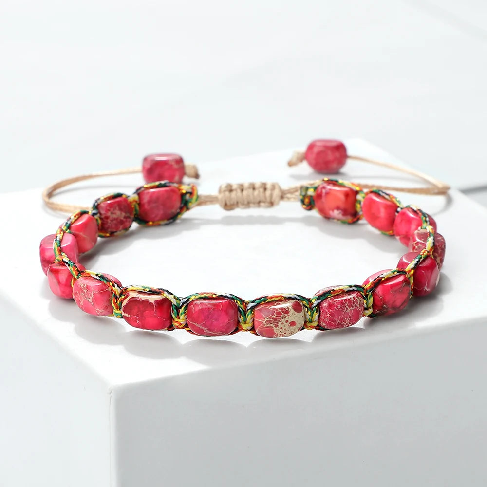CowLost | badge-pass-holders-handmade-bohemian-imperial-stone-beaded-bracelet |23