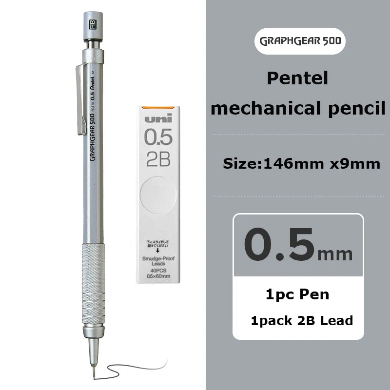 CowLost | product_id-japanese-pentel-automatic-mechanical-pencil-metal-head-0-3-0-5-0-7-0-9mm-for-writing-drawing-sketching |18