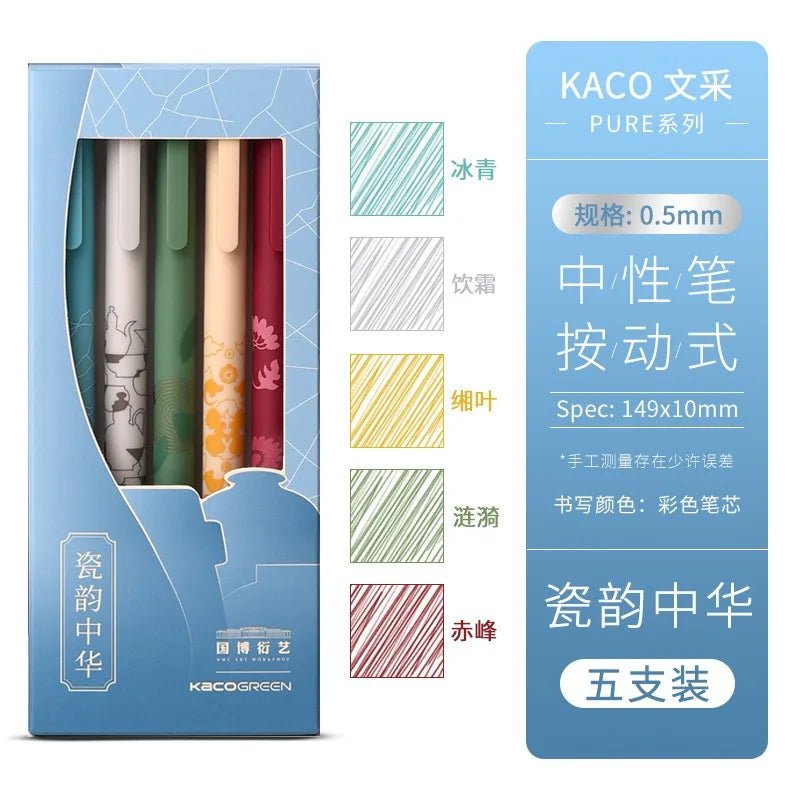 CowLost | product_id-kaco-5pcs-gel-pen-set-0-5mm-colored-ink-smooth-writing-office-school |18