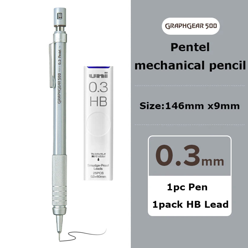 CowLost | product_id-japanese-pentel-automatic-mechanical-pencil-metal-head-0-3-0-5-0-7-0-9mm-for-writing-drawing-sketching |16