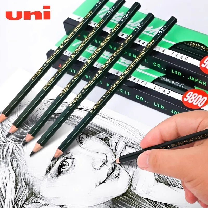 CowLost | product_id-uni-japanese-12pcs-9800-hb-14b-professional-sketch-pencil-set |5