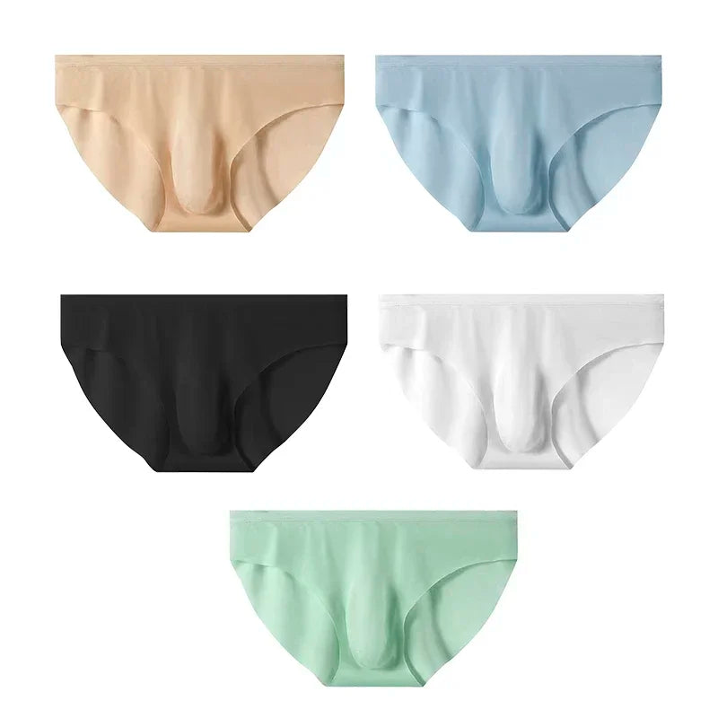 CowLost | 5-pairs-lot-mens-ice-silk-seamless-briefs-summer-transparent-quick-drying-underwear |26