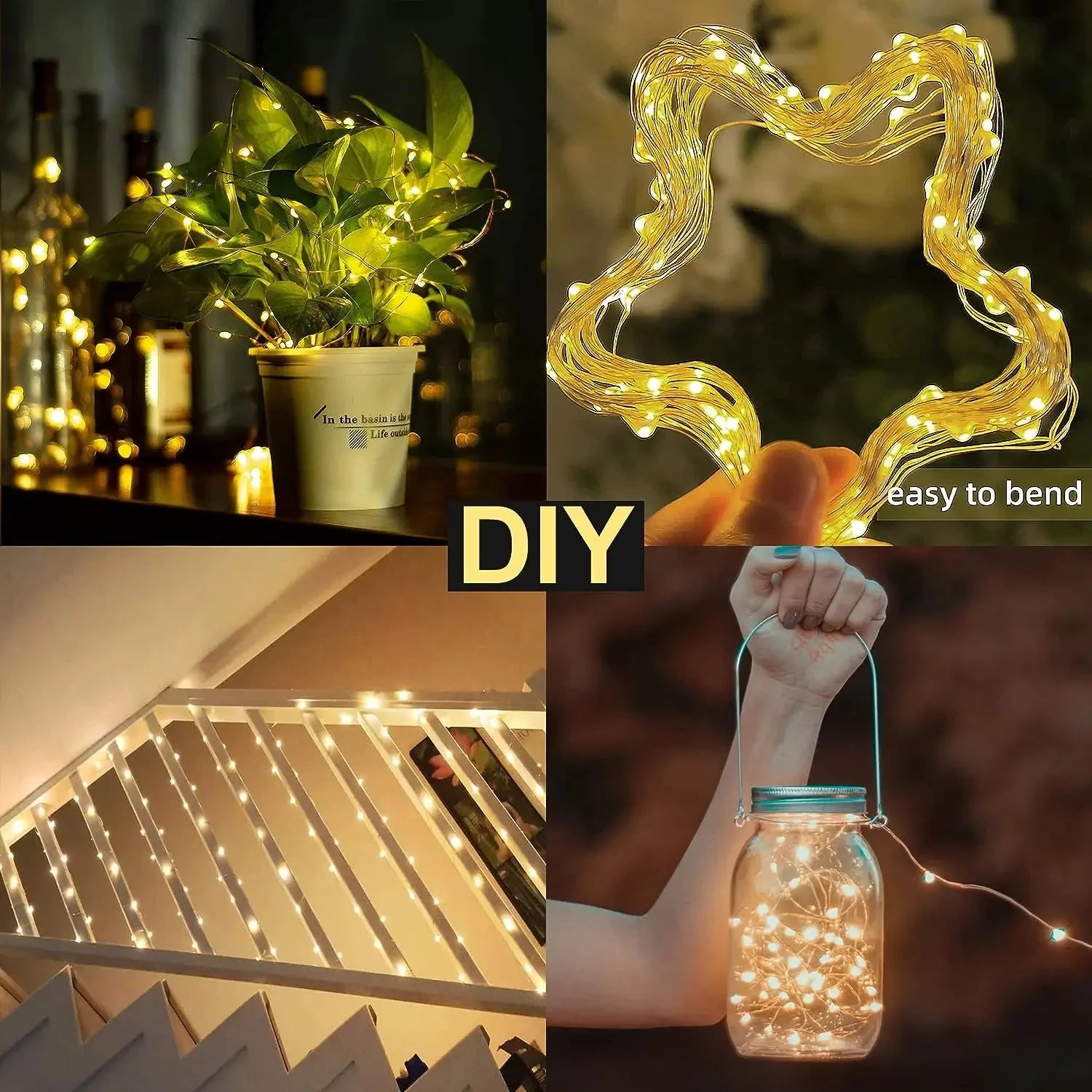 Solar Outdoor Fairy String Lights, 50-300 LED Copper Silver Wire, Waterproof, 8 Modes for Christmas & Wedding