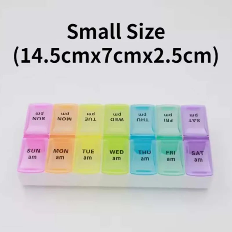 CowLost | product_id-7-day-portable-pill-organizer-with-14-compartments-medicine-storage-box |8