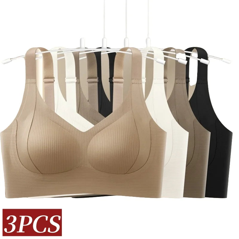 CowLost | product_id-3pcs-plus-size-seamless-push-up-bras-with-adjustable-straps-sizes-m-4xl |2