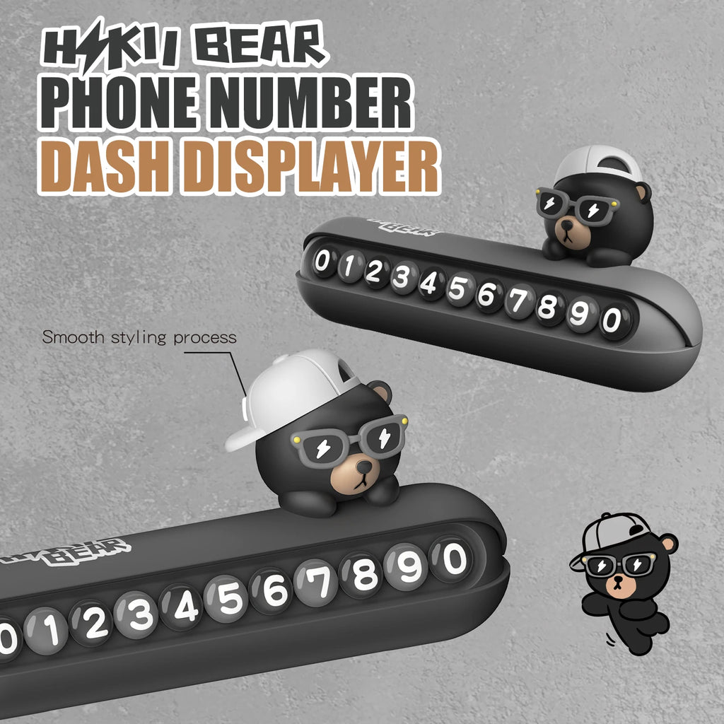 CowLost | product_id-cool-bear-car-dashboard-temporary-parking-phone-number-display-plate-accessory |2