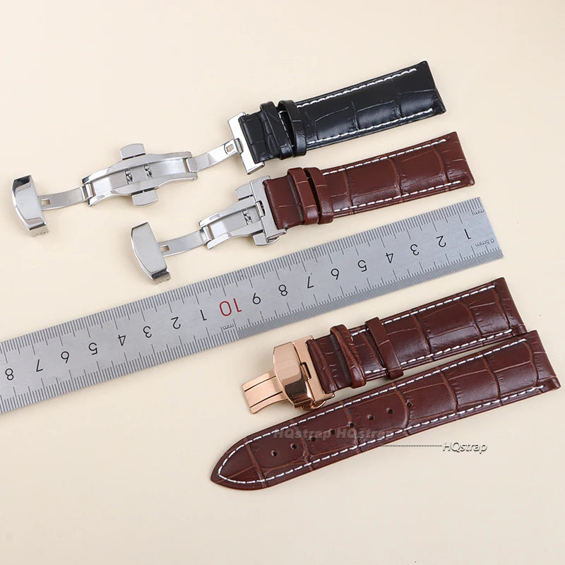 CowLost | product_id-leather-watch-band-16-24mm-unisex-with-metal-butterfly-clasp-and-gift-box |5
