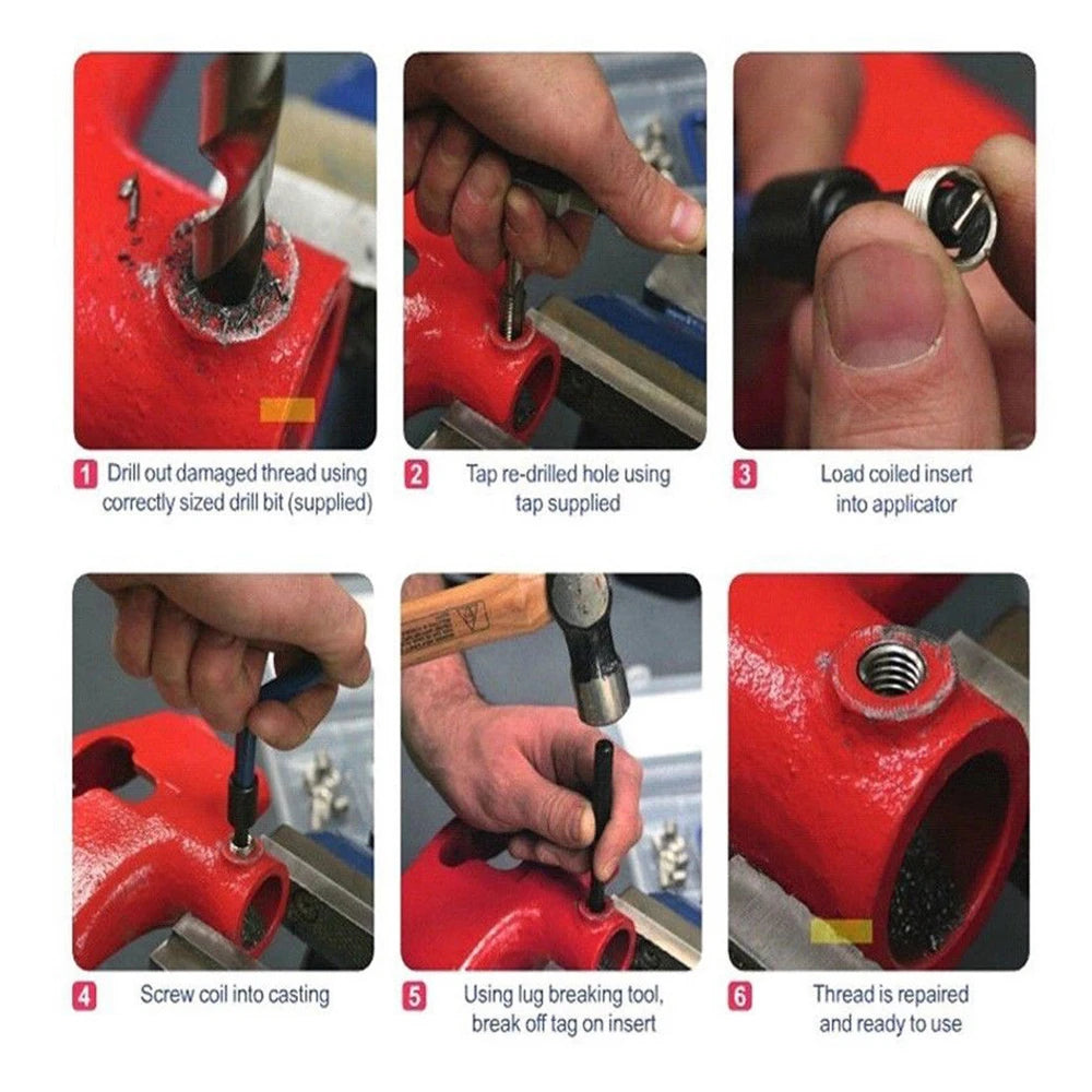 CowLost | product_id-15pcs-metric-helicoil-thread-repair-kit-m5-m14-m12x1-5-for-car-coil-tools |58