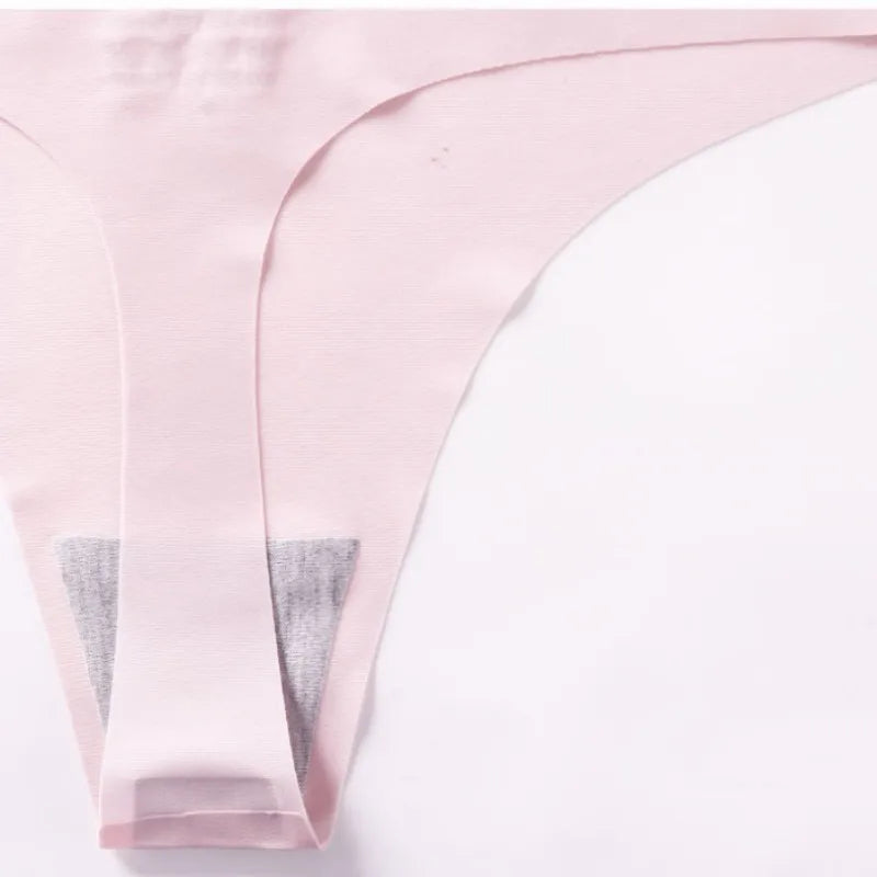 CowLost | product_id-3pcs-womens-low-rise-seamless-ice-silk-solid-color-g-string-thongs |5