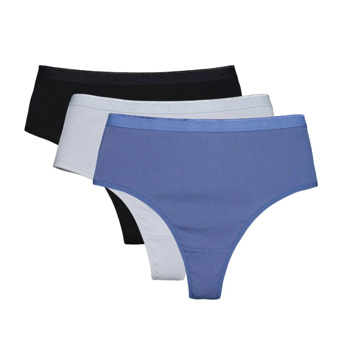 CowLost | product_id-3pcs-women-s-high-rise-cotton-g-string-thong-panties-solid-color-breathable |8