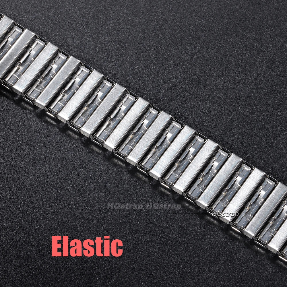 Stainless Steel Elastic Watch Band 12-20mm Silver Gold Stretch Expansion Strap Unisex