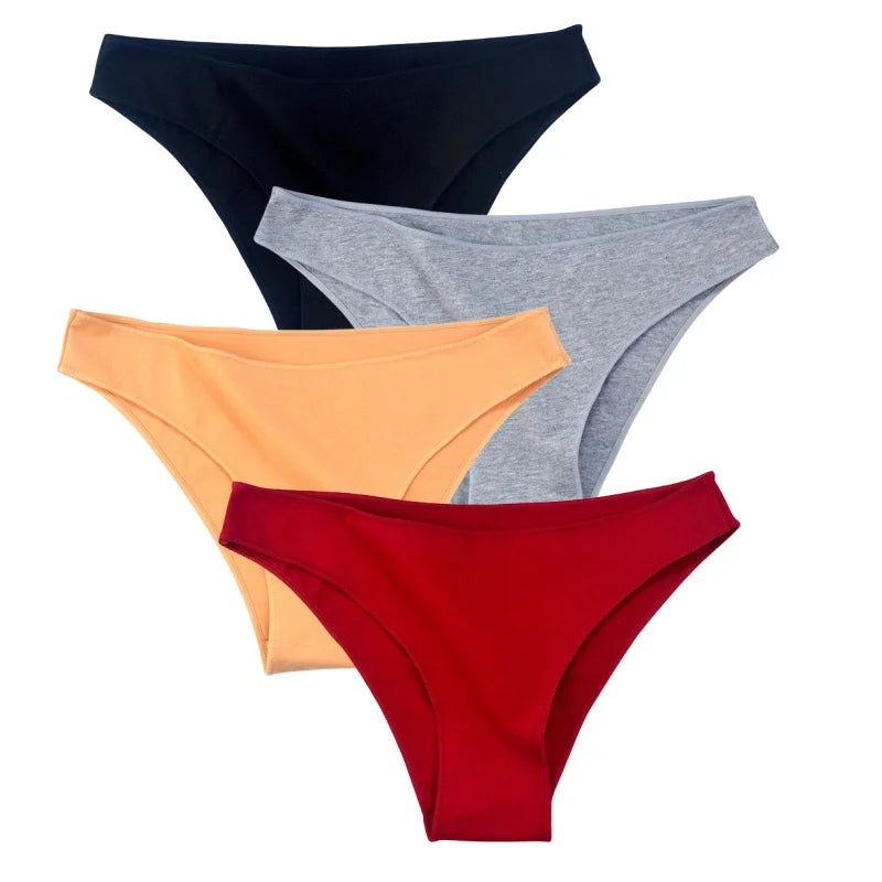 CowLost | product_id-4-pack-women-s-cotton-low-rise-seamless-breathable-briefs-solid-colors |18