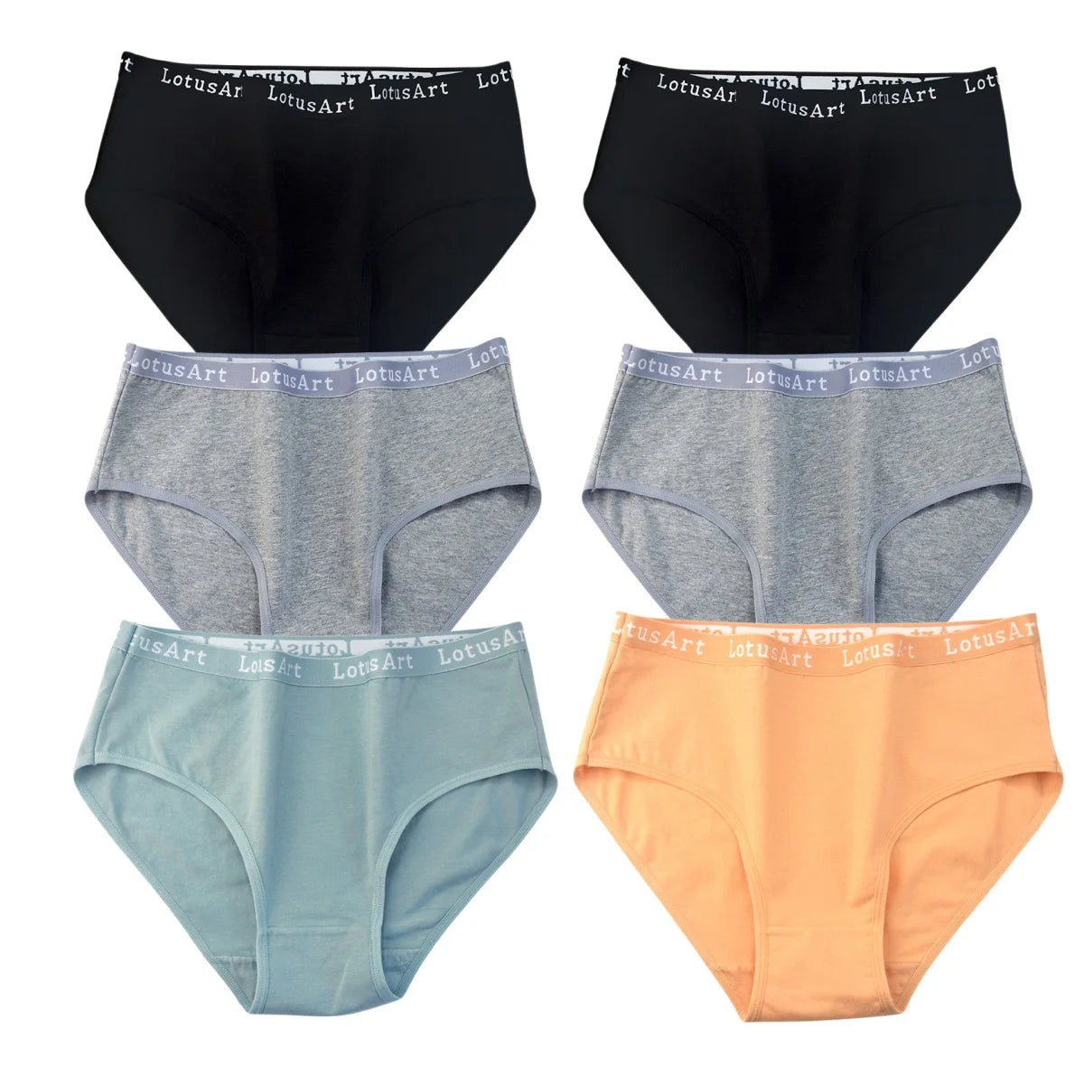 CowLost | product_id-6pcs-women-s-high-rise-seamless-cotton-briefs-m-2xl-solid-colors |22
