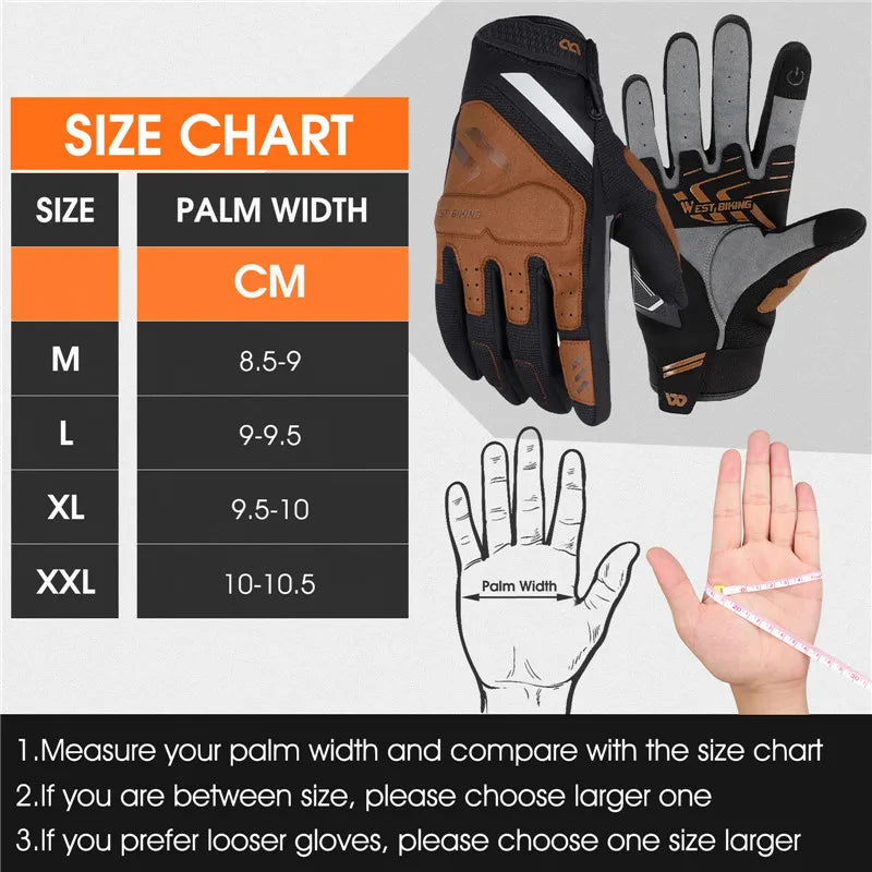 CowLost | west-biking-touch-screen-bicycle-gloves-motorcycle-men-women-full-finger-riding-racing-gym-fitness-cycling-mtb-road-sport-gloves |8