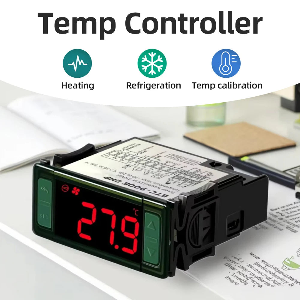 LCD Temperature Controller AC115/230V Thermostat Relay for Heating Cooling Incubator Freezer