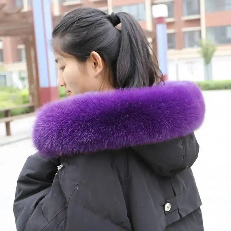 CowLost | fox-fur-collar-for-women-luxury-warm-winter-coat-trim-scarf |35