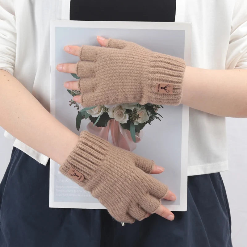 CowLost | activewear-pants-unisex-elastic-knitted-fingerless-winter-gloves |5