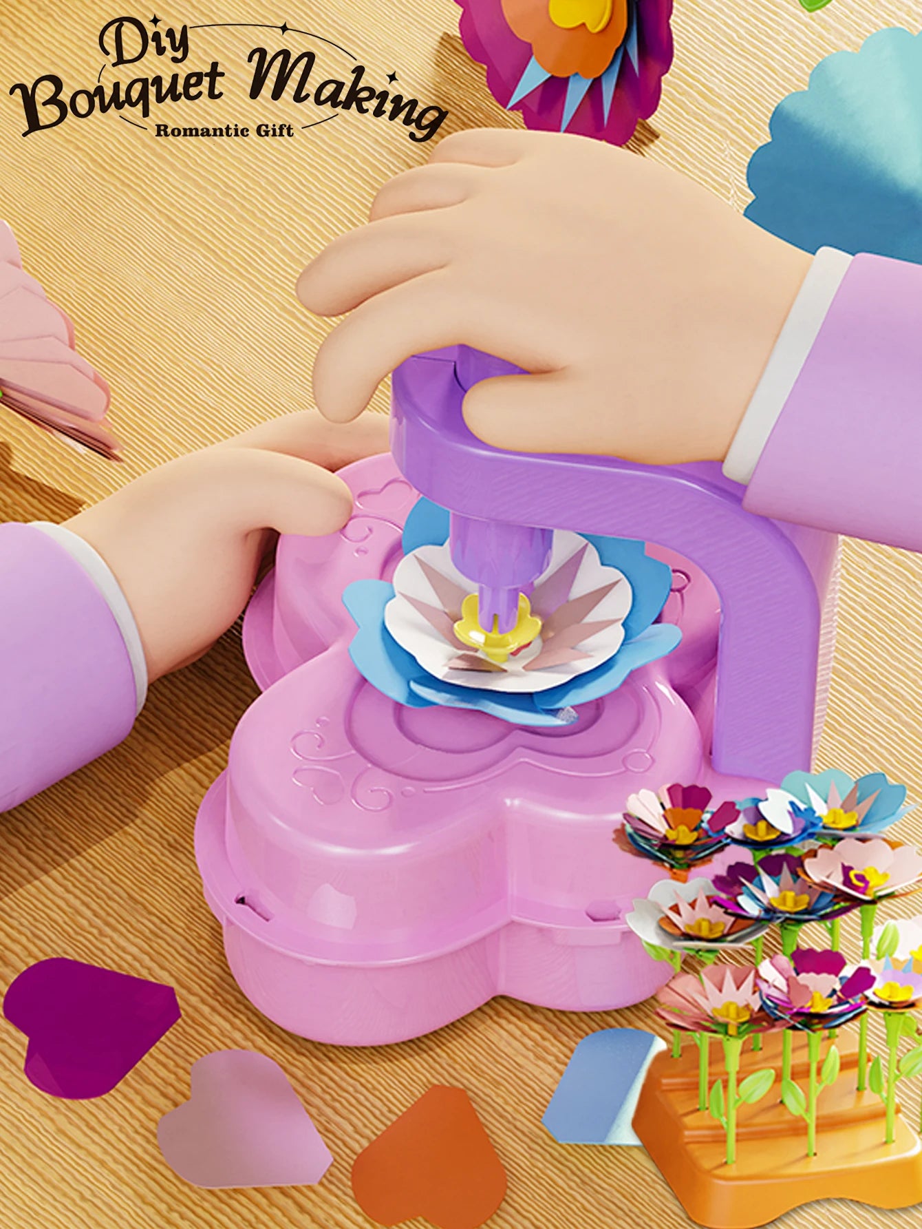 CowLost | product_id-diy-fabric-flower-bouquet-making-toy-craft-kit-for-kids-and-girls-educational-gift |8