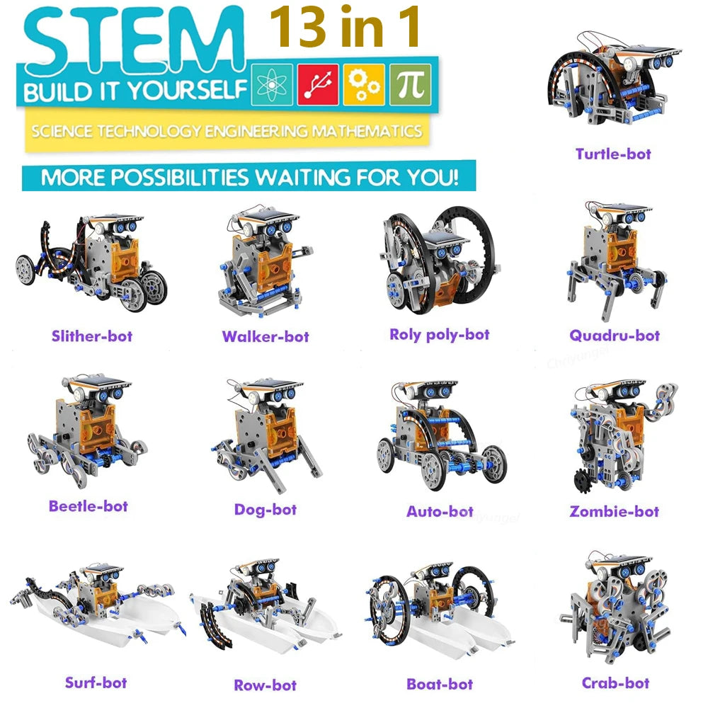 13-in-1 Solar Robot Kit DIY STEM Science Toys for Kids Gifts