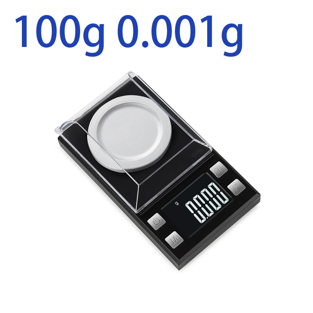 LCD Digital Jewelry Scale 0.001g Accuracy Electronic Gold Diamond Weighing Scale for Kitchen Food
