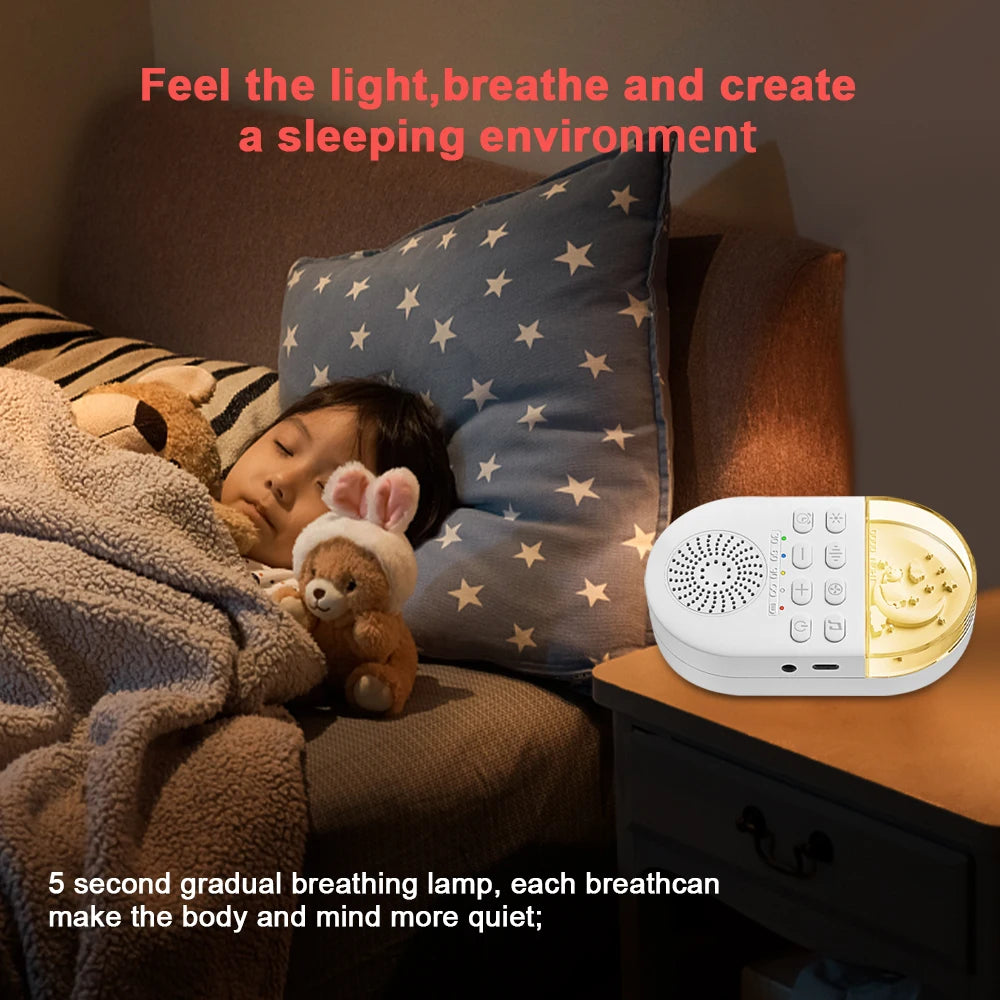 CowLost | portable-white-noise-baby-sleep-machine-24-soothing-sounds-soft-breath-light-30-60-90-timing-for-baby-adult-office-travel |13