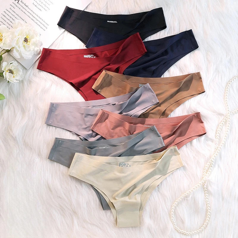 CowLost | product_id-4pcs-women-s-ice-silk-low-rise-brazilian-briefs-soft-breathable-panties-m-xl |1