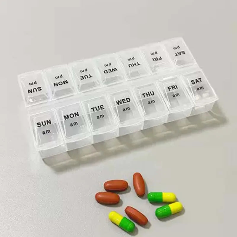 CowLost | product_id-7-day-portable-pill-organizer-with-14-compartments-medicine-storage-box |6