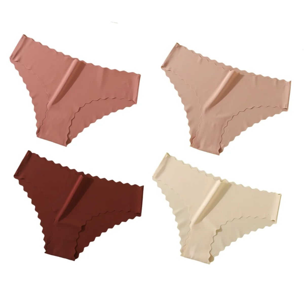 CowLost | product_id-4pcs-womens-mid-rise-seamless-ice-silk-briefs-xs-xl-no-show-solid-panties |16