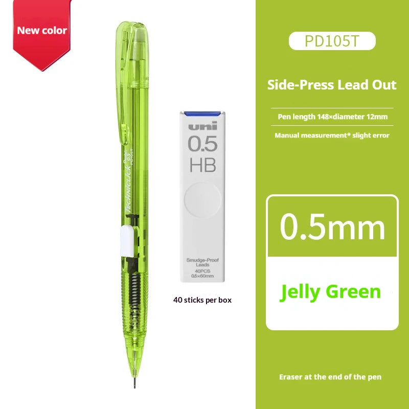 CowLost | product_id-pentel-pd105t-0-5mm-mechanical-pencil-break-resistant-lead-color-blocked-transparent-side-smooth-writing |34