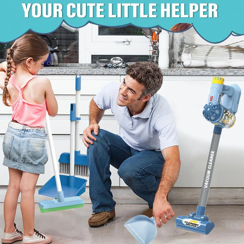 Kids Electric Vacuum Cleaner Toy Pretend Play Cleaning Set Educational Gift for Toddlers