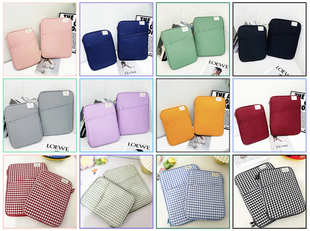 CowLost | grid-cases-tablet-sleeve-bag-7-9-12-9-inch-handbag-for-ipad-pro-samsung-xiaomi |21