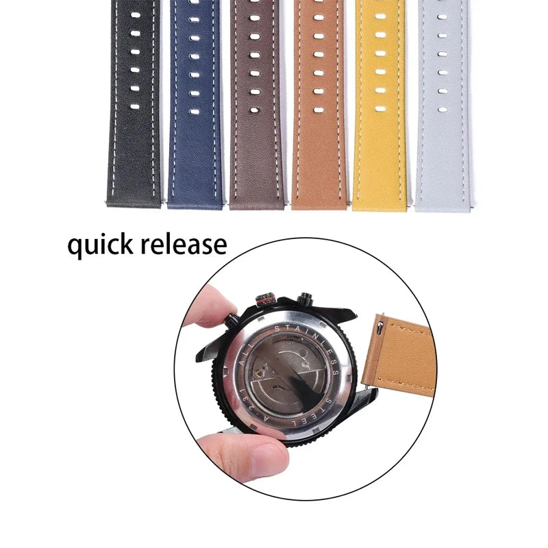 CowLost | bracelets-product_id-genuine-leather-quick-release-watch-strap-20mm-22mm-for-seiko-rolex-unisex-wristband |3