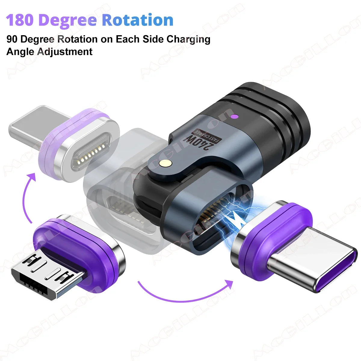CowLost | 16pin-magnetic-otg-adapter-pd-240w-fast-charge-type-c-male-to-type-c-micro-ios-female-data-converter-for-iphone-macbook-laptop-1 |8