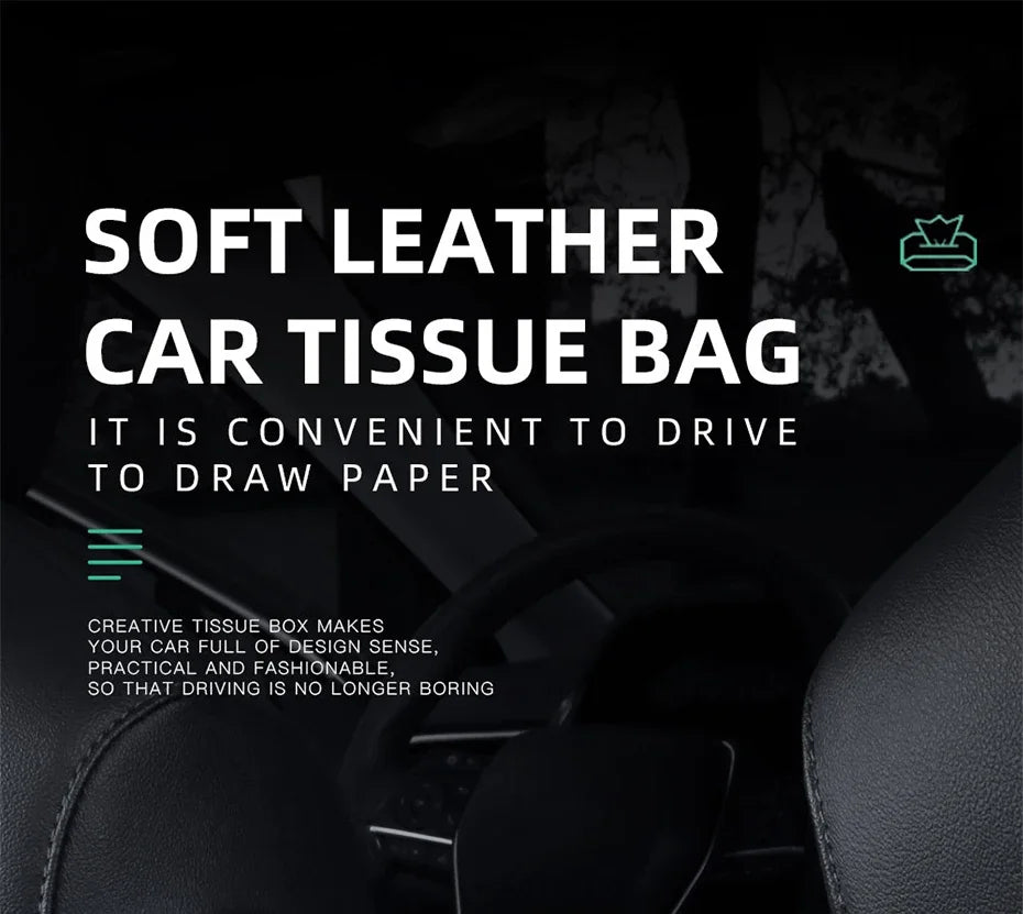 CowLost | paper-towel-holders-product_id-nappa-leather-car-tissue-box-holder-for-sun-visor-seat-back-and-armrest-organizer |7