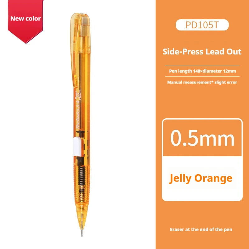 CowLost | product_id-pentel-pd105t-0-5mm-mechanical-pencil-break-resistant-lead-color-blocked-transparent-side-smooth-writing |19