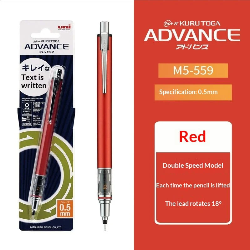 CowLost | product_id-uni-kuru-toga-advance-black-tech-mechanical-pencil-0-5mm-double-speed-auto-rotation-anti-break-lead |29