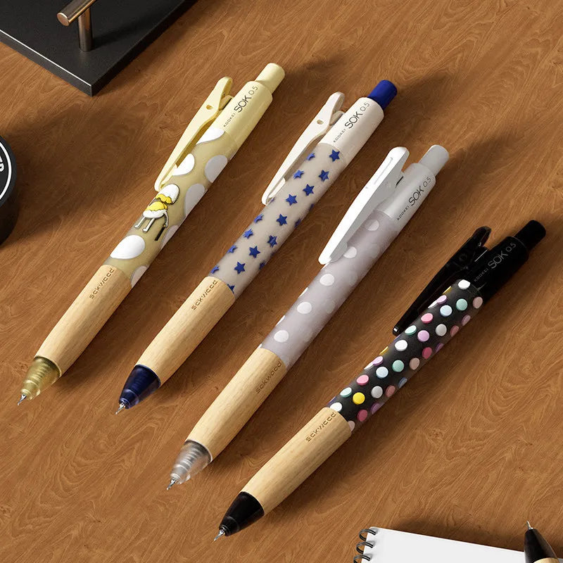 CowLost | product_id-kookei-gel-pen-with-oak-wood-handle-smooth-0-5mm-st-nib-fast-dry-ink-polka-dot-design-for-students-professionals |2